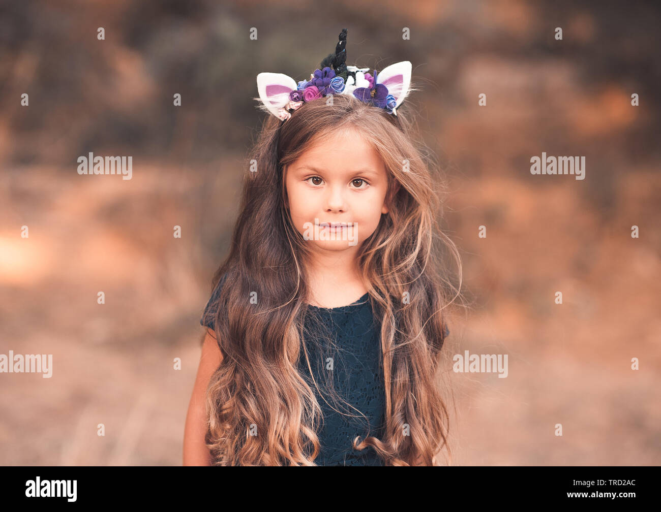 Beautiful Brunette Kid Girl 4 5 Year Old With Long Healthy Hair