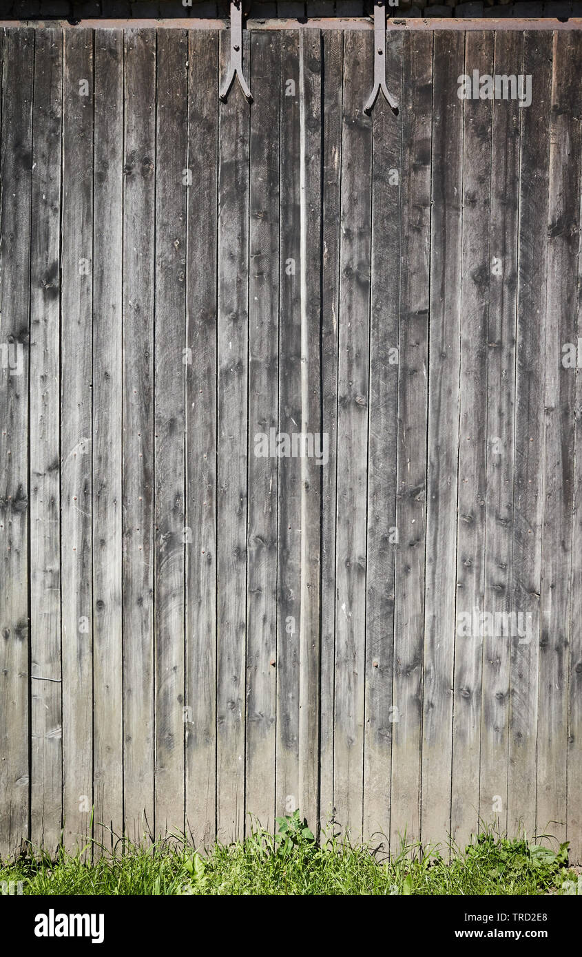 An old weathered wooden board wall, background or texture. Stock Photo