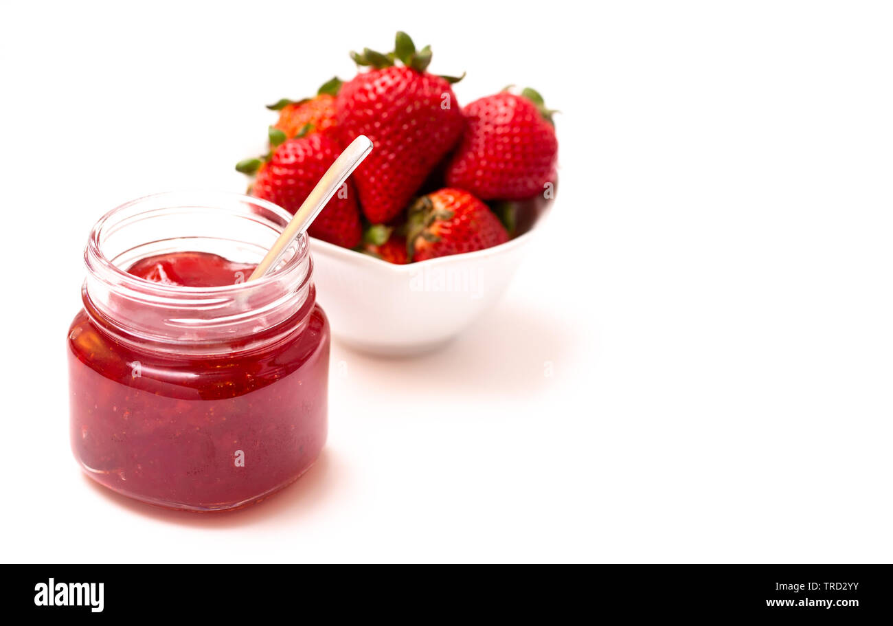 Glass of homemade strawberry jam hi-res stock photography and images ...