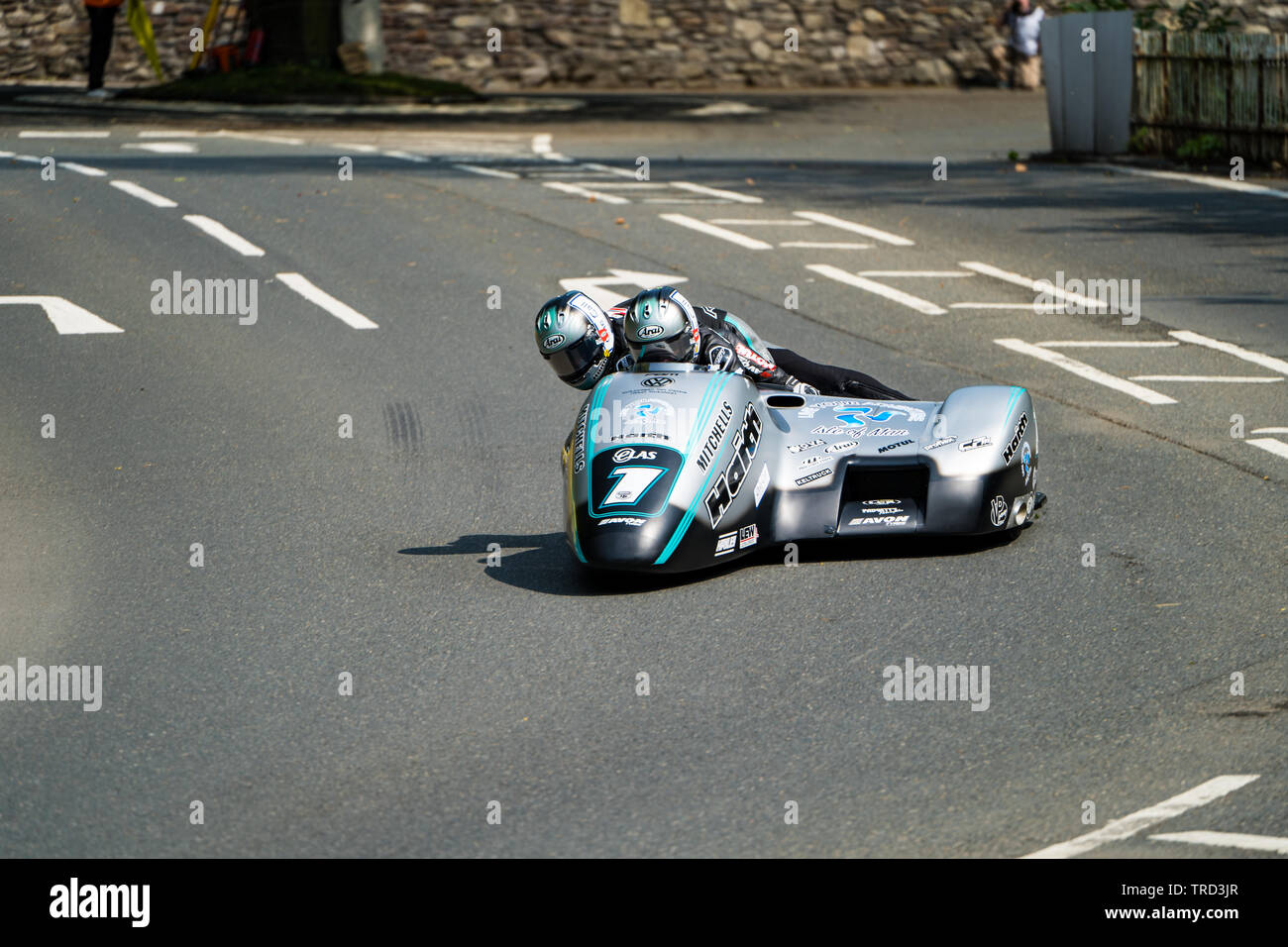 Motorcycle racers at the Isle of Man TT road race, 2019 Stock Photo - Alamy