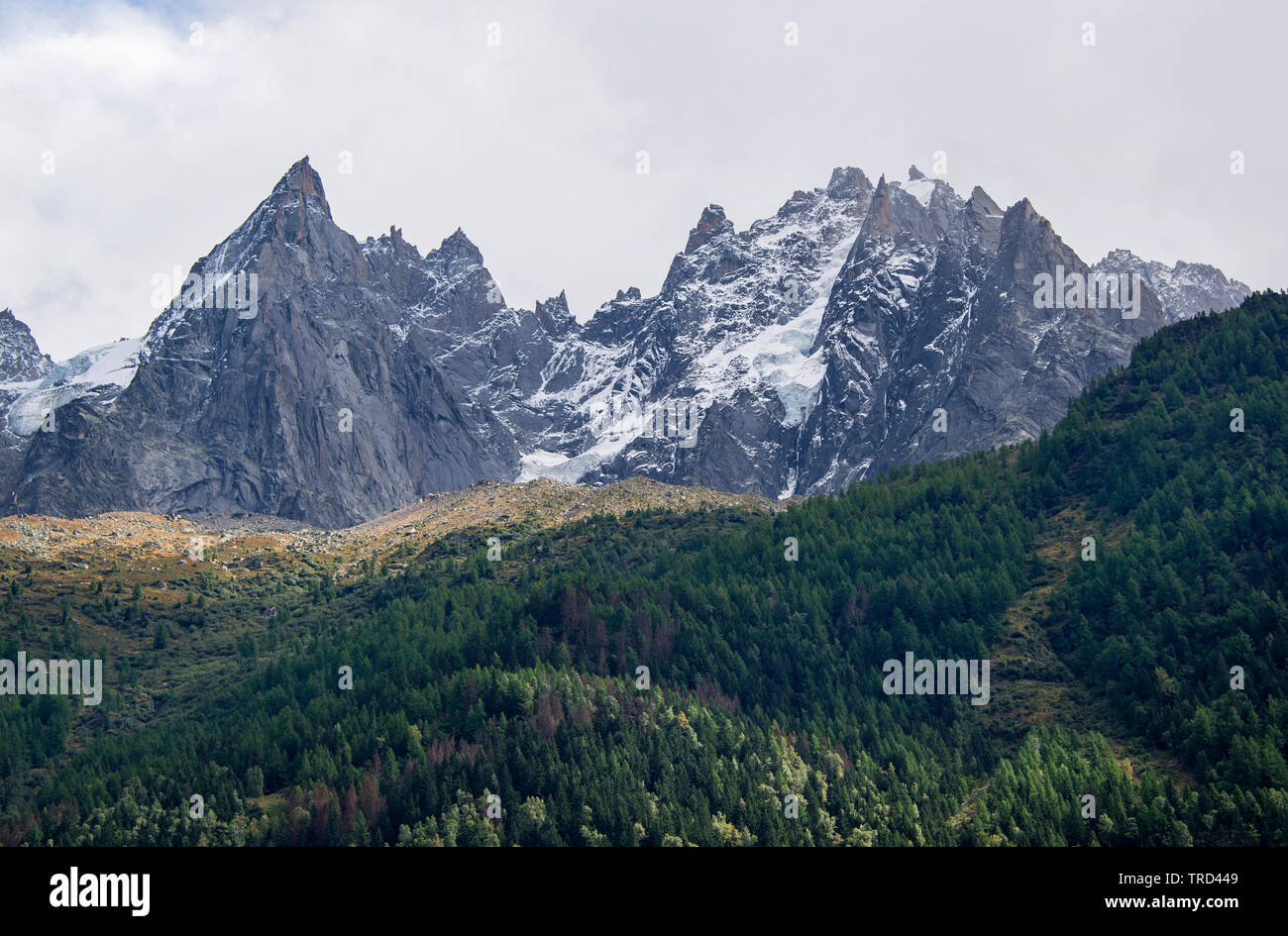 Aiguilles Rouges of Chamonix, Chamonix, French Alps, Savoy, France Stock Photo