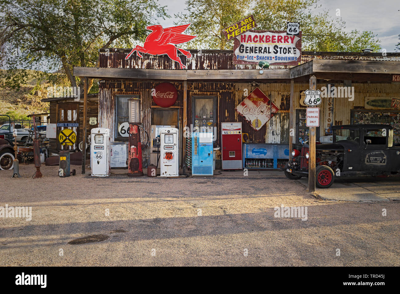 HACKBERRY GENERAL STORE ROUTE 66 Stock Photo