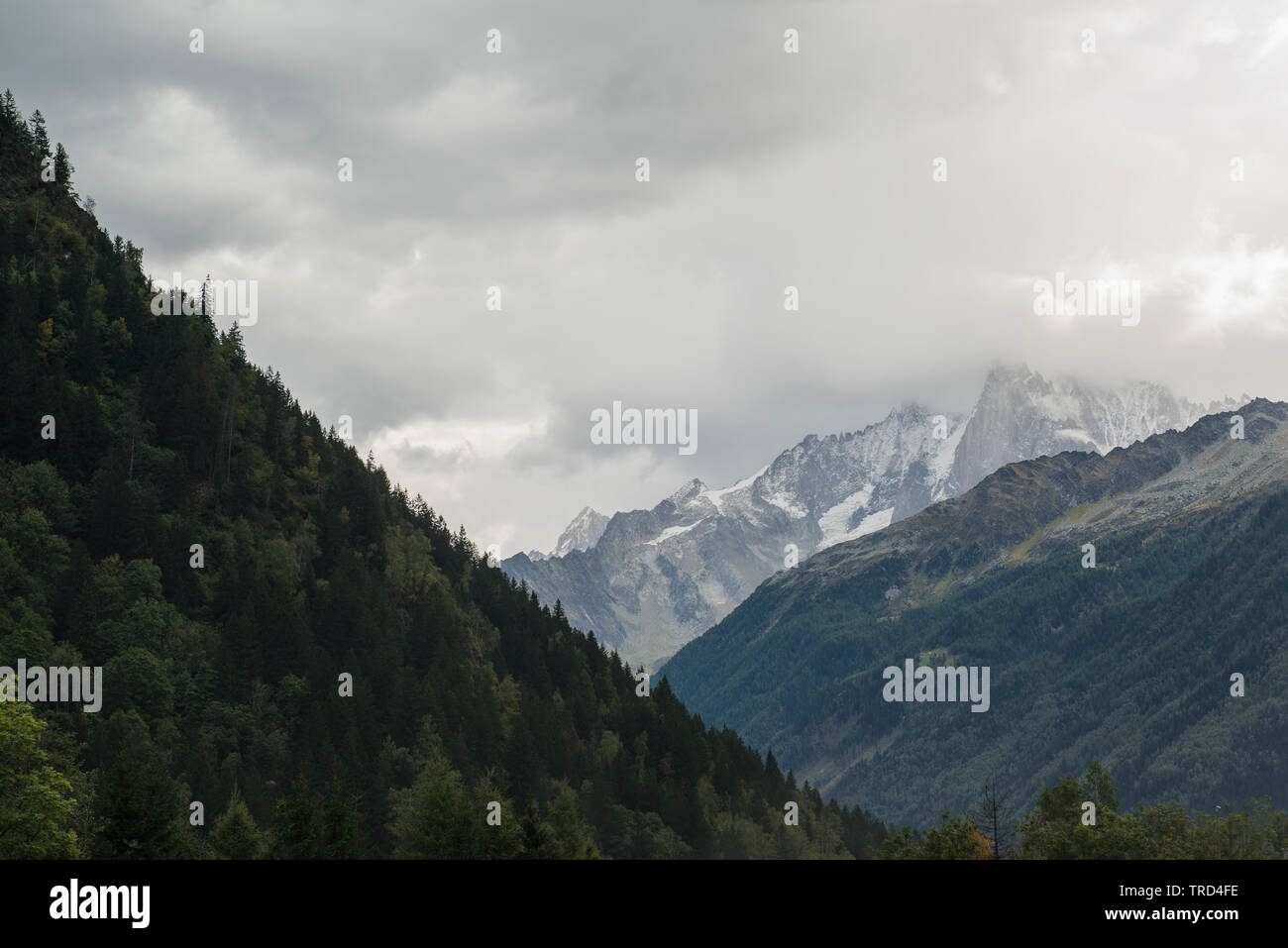 Rainy Day at French Alps, Chamonix, French Alps, Savoy, France, Europe Stock Photo