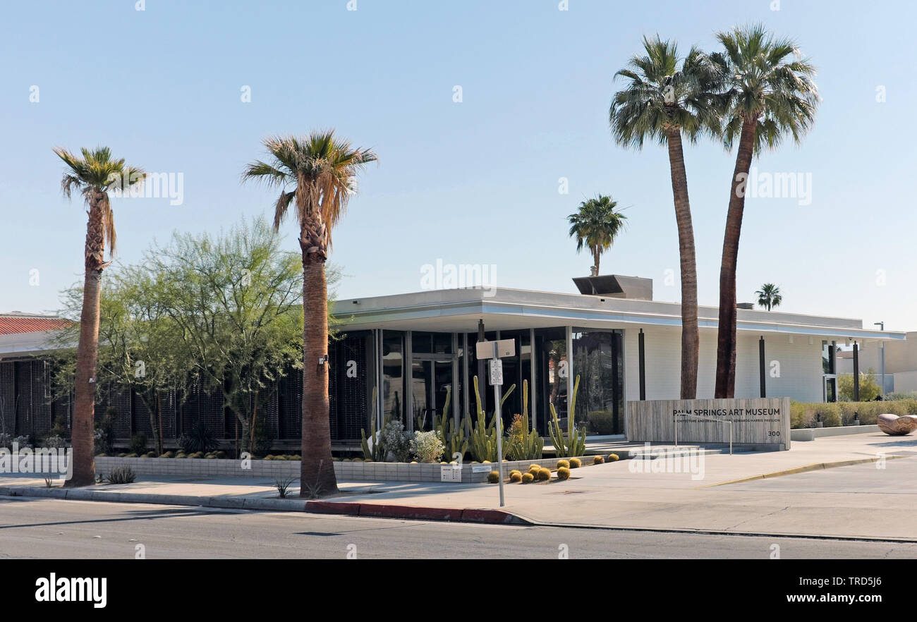 The Palm Springs Art Museum Architecture and Design Center in Palm Springs, California, USA. Stock Photo