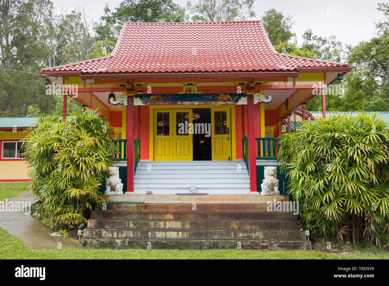 Wood Valley Buddhist Temple in Hawaii Stock Photo