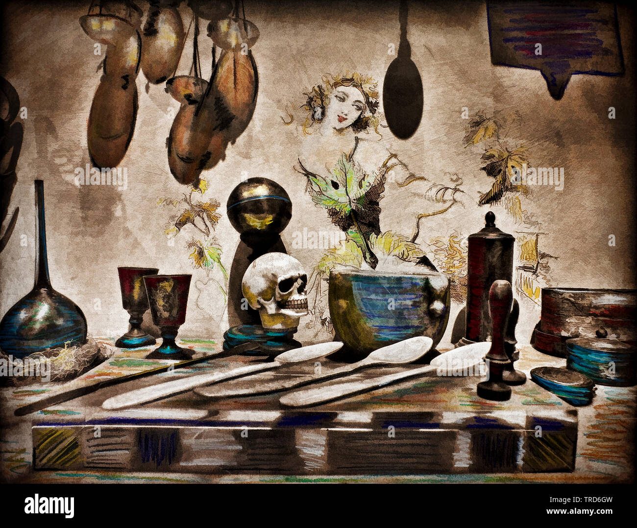 ANTIQUE PHARMACY POISON MUSEUM Stock Photo