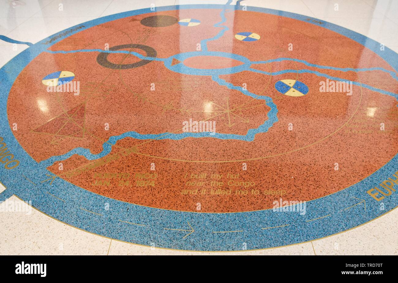 Rivers by Houston Conwill is an African Cosmogram at the Schomburg Center, Harlem Stock Photo