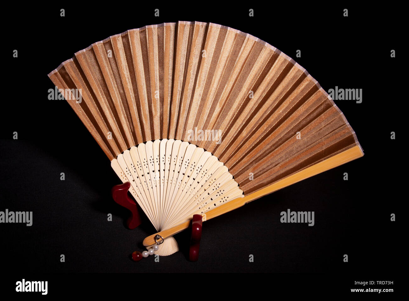 Oriental style hand fan Stock Photo