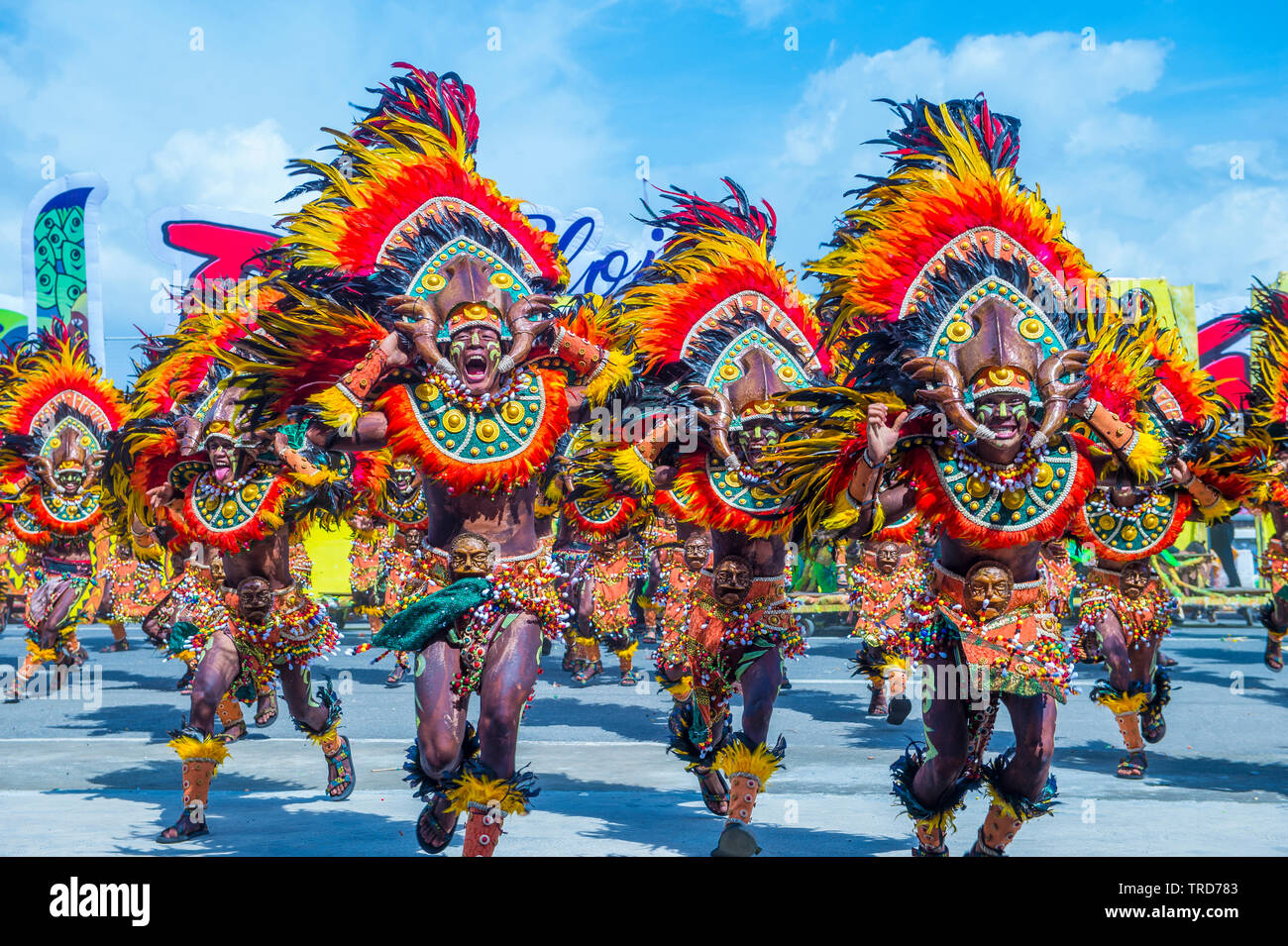 Participants in the Dinagyang Festival in Iloilo Philippines Stock