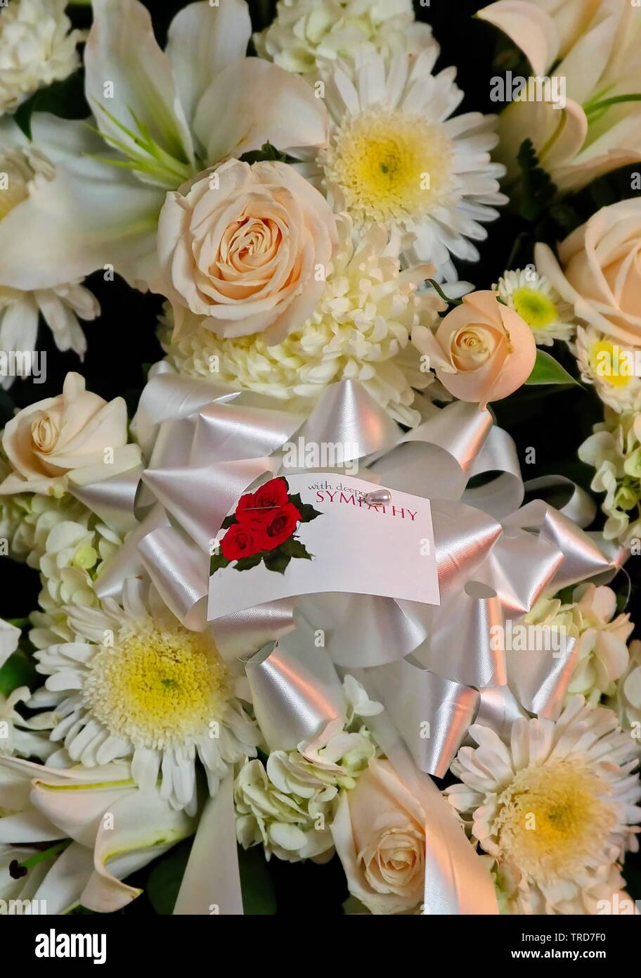 New York City, NY / USA June 24, 2016 Closeup of a sympathy flower