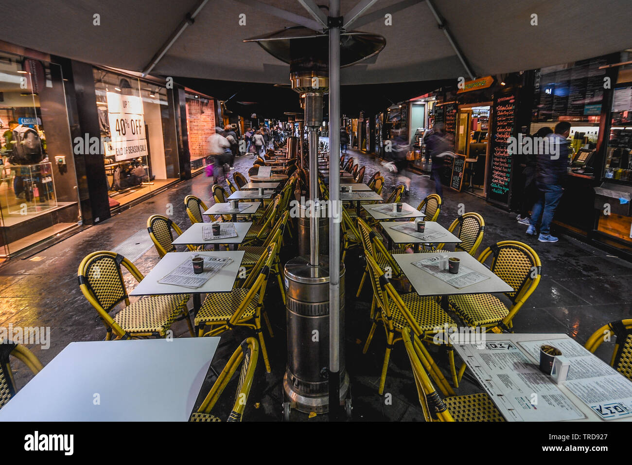 Coffee shops on Degraves St, Melbourne, Victoria, Australia Stock Photo