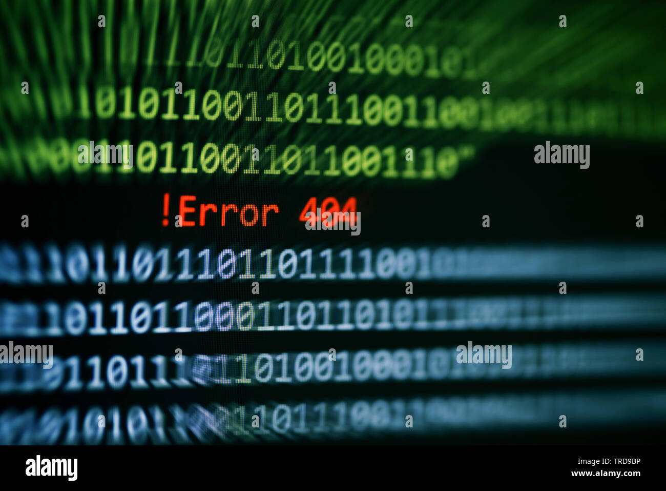 Technology Binary Code Number Data Alert Error 404 Message On Display Screen Computer Network System Problem Error Software Concept Selective Fo Stock Photo Alamy
