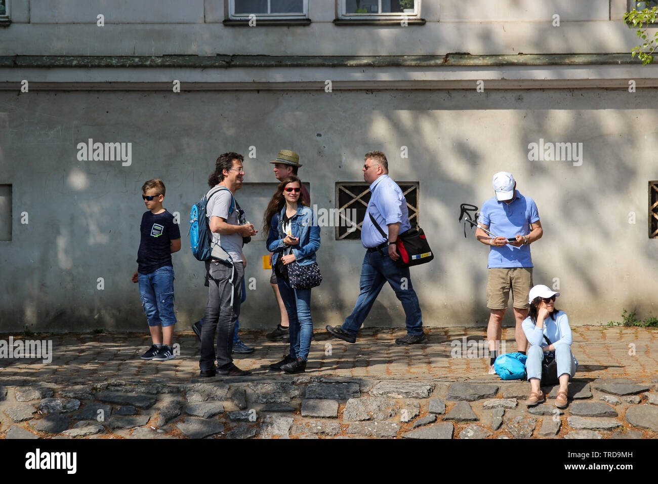 Incidental people of Prague, Czech Republic Stock Photo