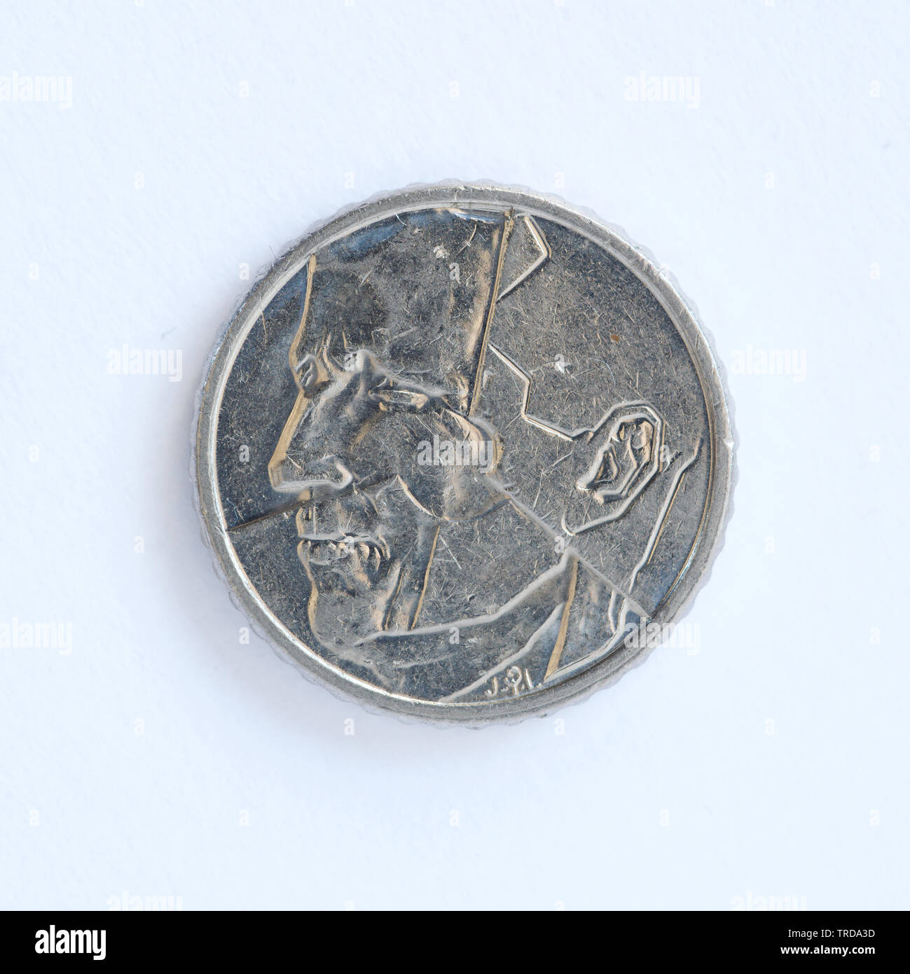 Belgium 50 Francs - Baudouin I Coin - 1987 Stock Photo