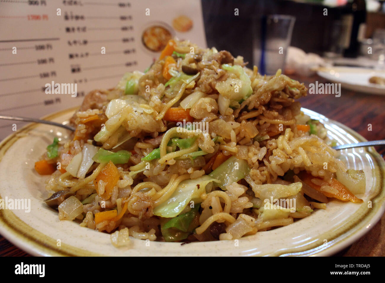 Japanese Fried Rice Or Soba Meshi Served At Traditional Izakaya Taken In Beppu Oita June 19 Stock Photo Alamy