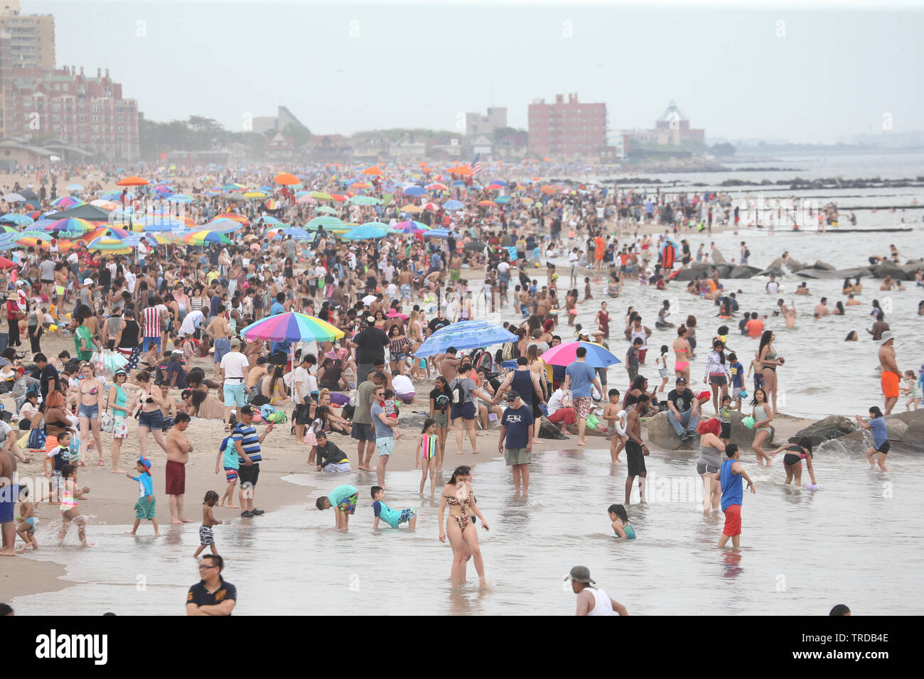 MAY 26 2019 New York City A Crowded Coney Island Beach On Sunday Of MAY 26 2019 New York City A Crowded Coney Island Beach On Sunday Of