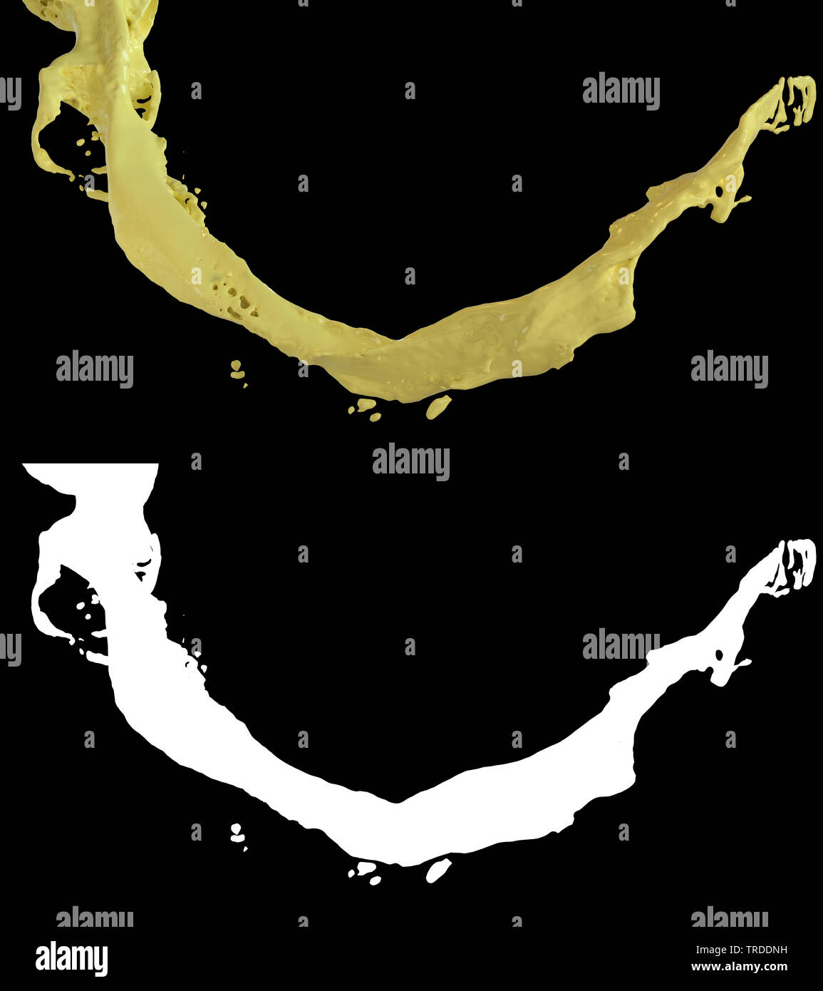 3D illustration of a orange juice flow with alpha layer Stock Photo Alamy