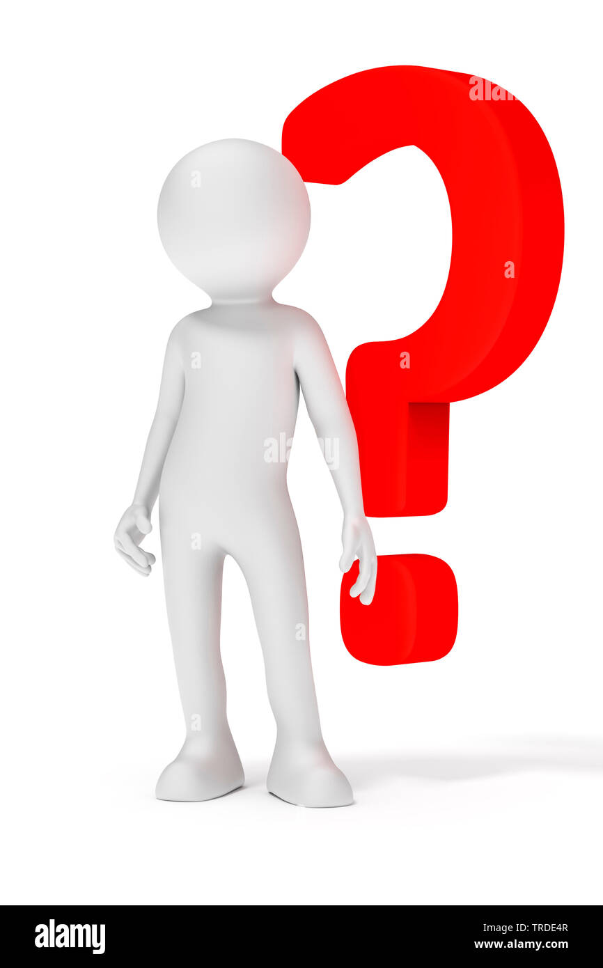 3D icon man in white color freestanding in front of an oversized ...