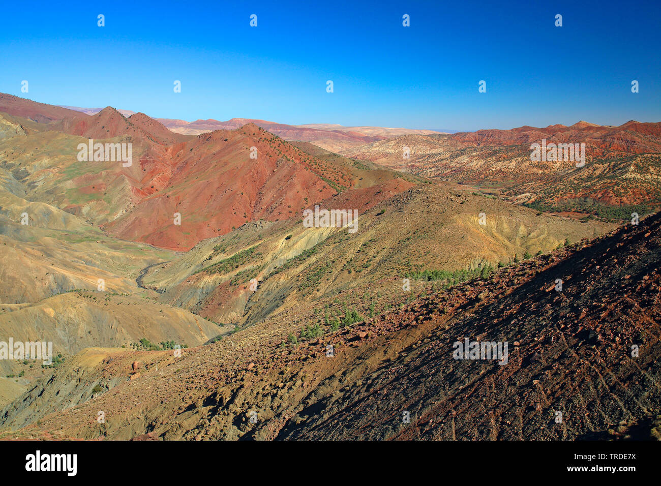 Tizi n'Tichka mountain pass through the High Atlas, Morocco Stock Photo