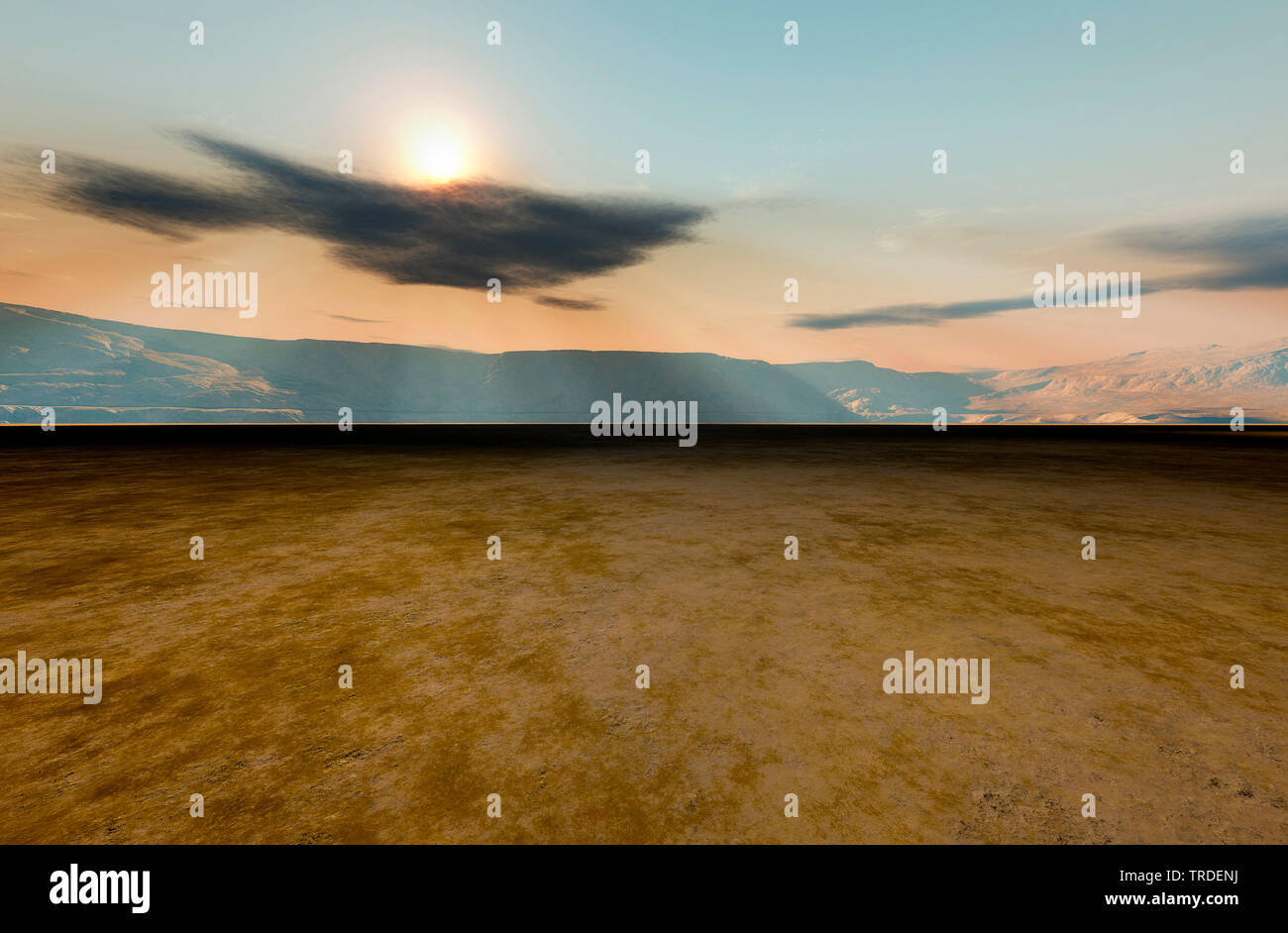 wide plain, virtual landscape, computer graphic Stock Photo - Alamy