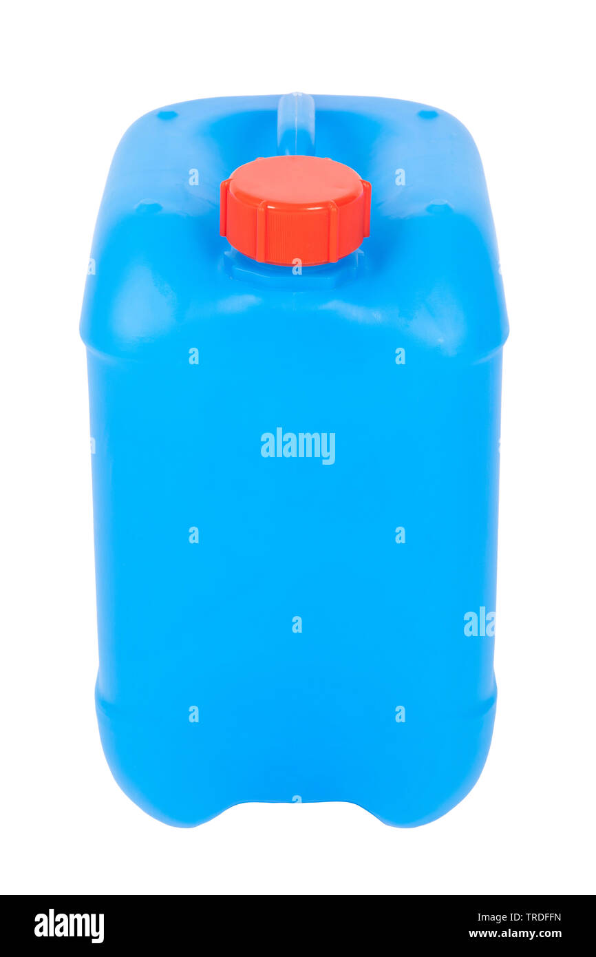 blue fuel canister with red cap, cutout Stock Photo Alamy
