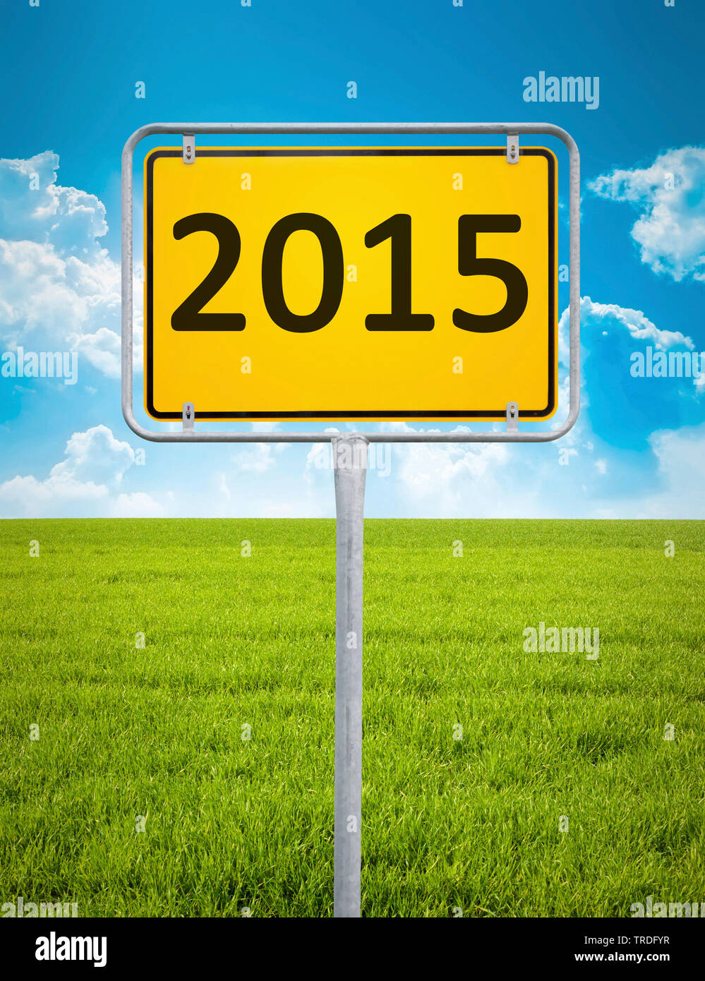 3D computer graphic, city limits sign lettering 2015 Stock Photo - Alamy