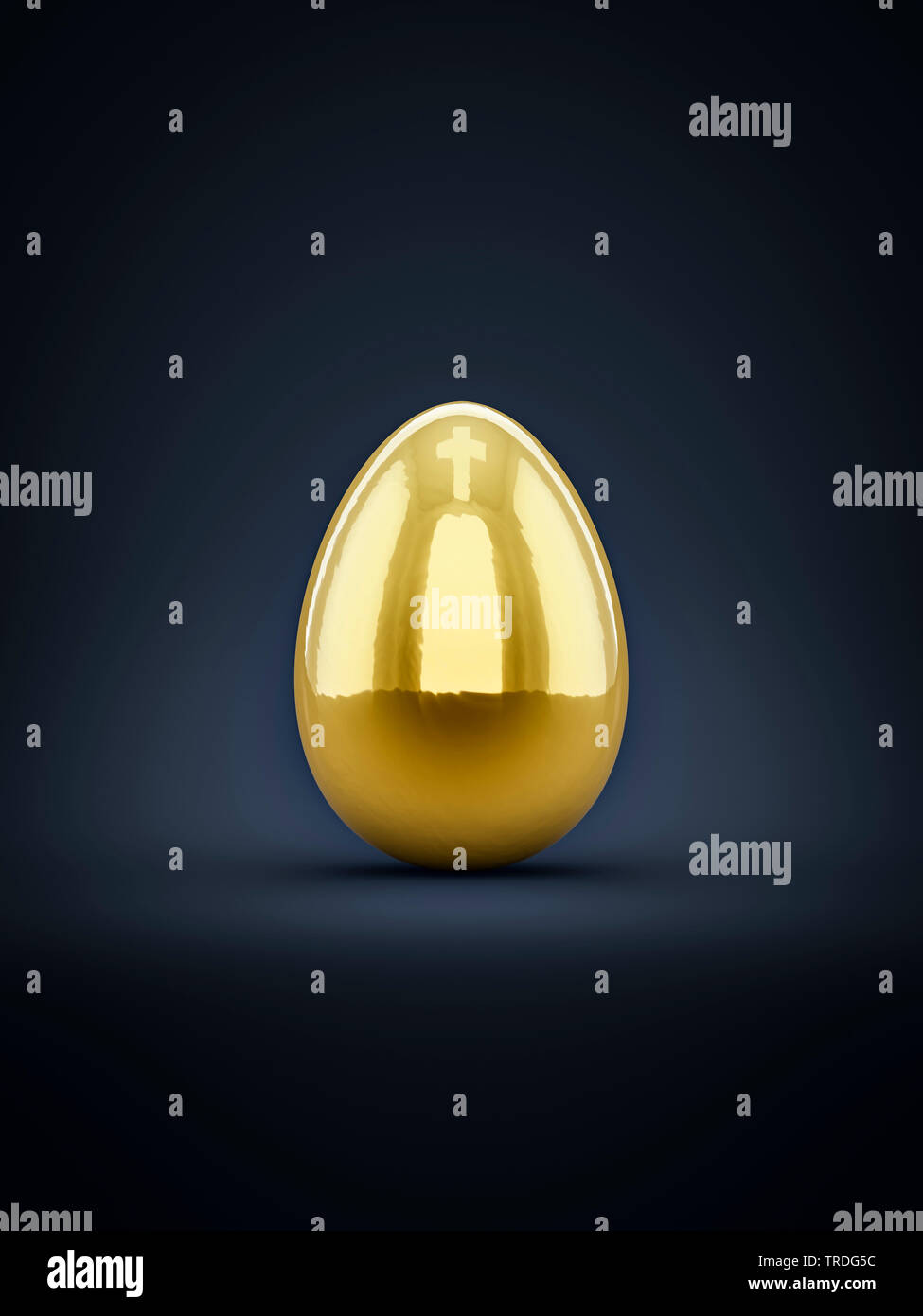 Ester card - Golden Easter egg against black background Stock Photo - Alamy