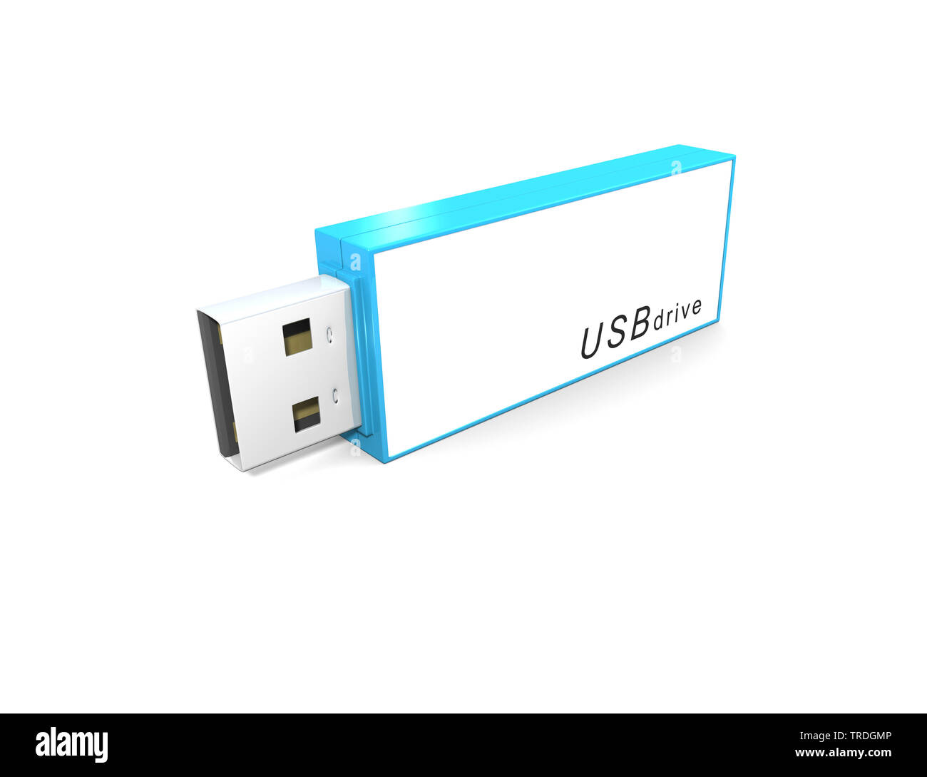 3D computer graphic, USB stick with white/turquoise surface against white  background Stock Photo - Alamy