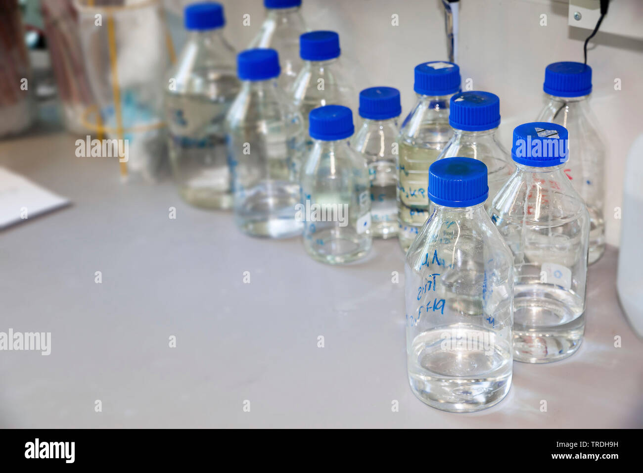 Close up portrait of reseach laboratory with filled laboratory