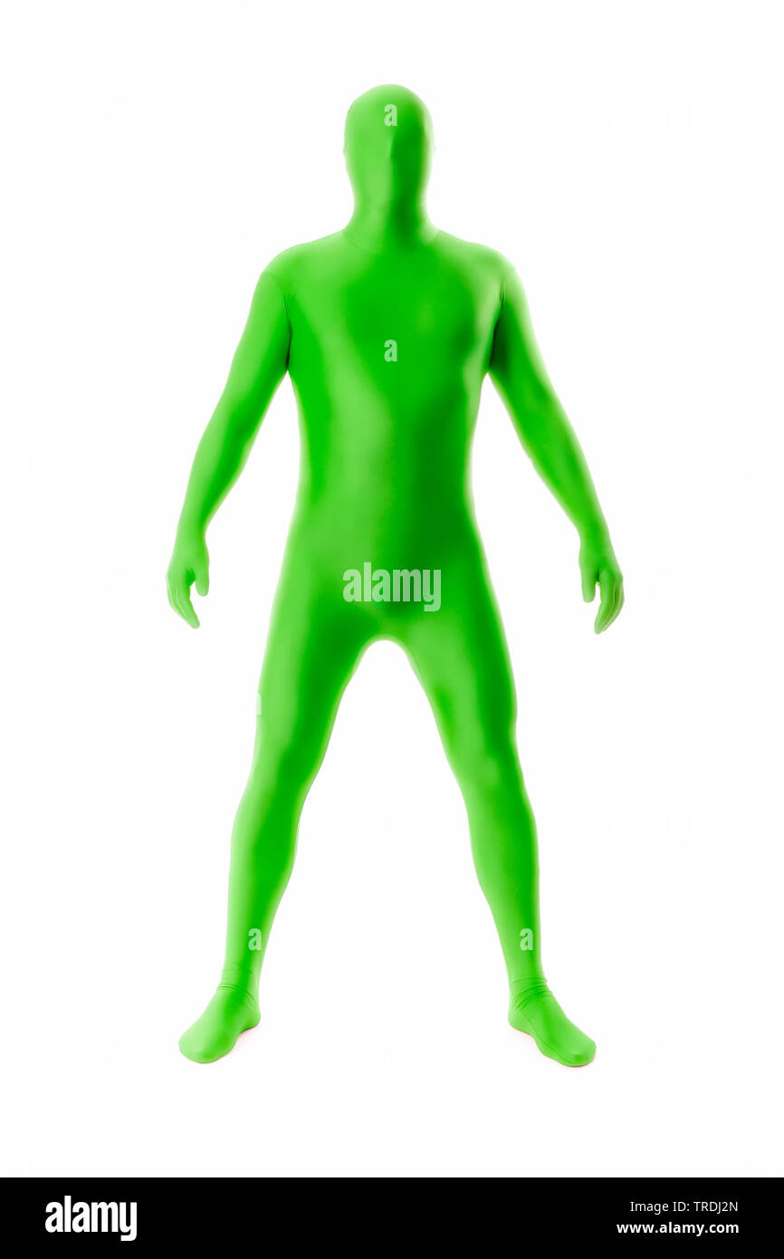 man in green morphsuit Stock Photo