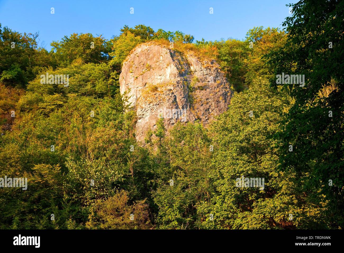 karst rock formation of Hoennetal, Germany, North Rhine-Westphalia, Sauerland, Balve Stock Photo