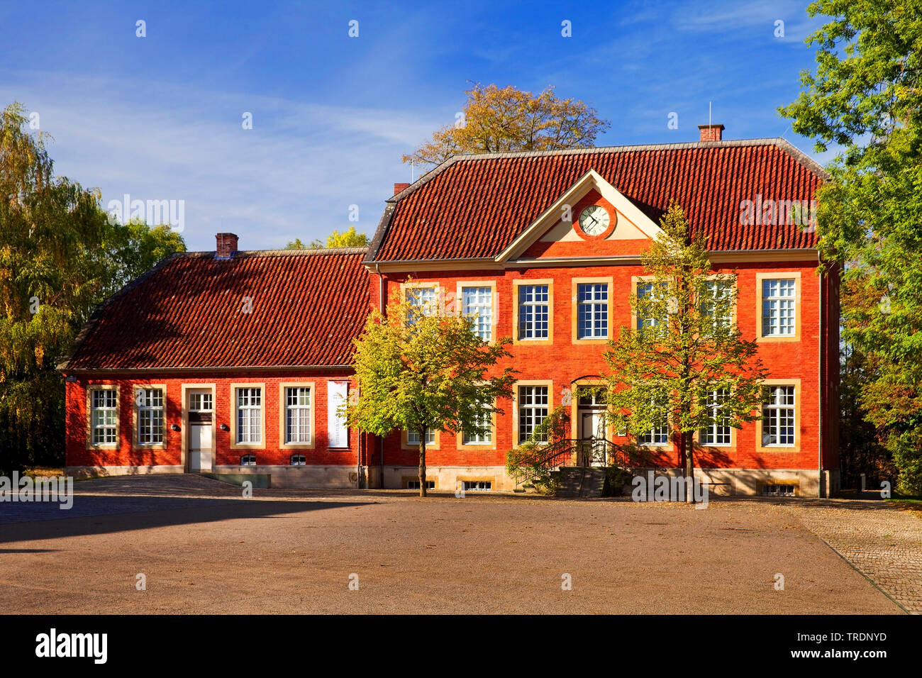 cultural asset House of Nottbeck, museum of  Westphalian literature, manor house and main building of the museum, Germany, North Rhine-Westphalia, Muensterland, Oelde-Stromberg Stock Photo