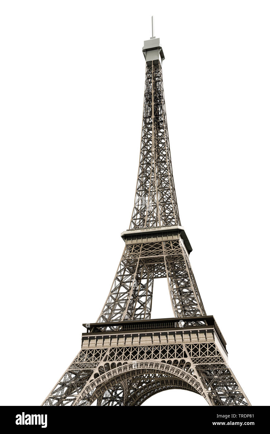 Eiffel tower isolated on white background 3d illustration Stock Photo ...