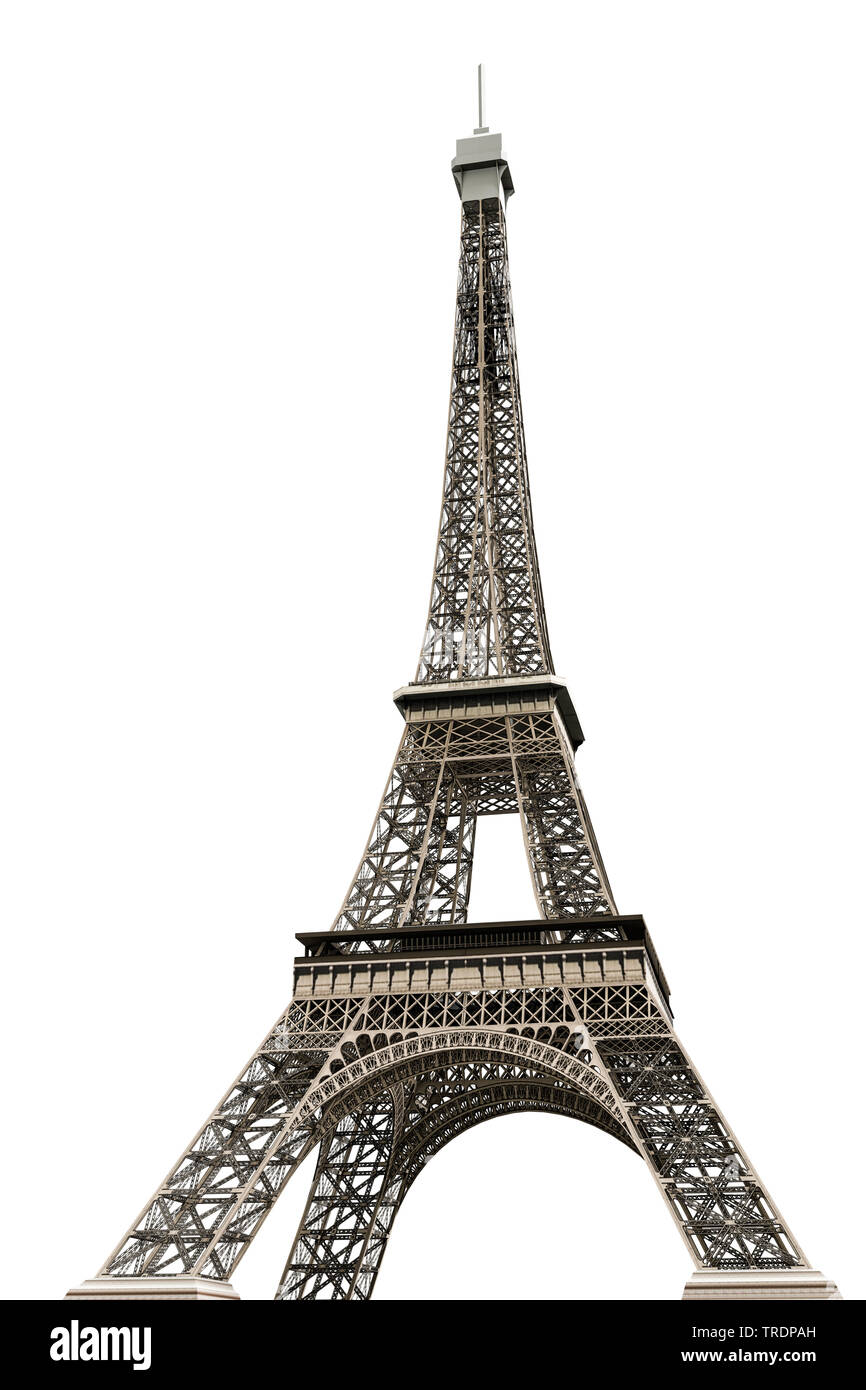 Eiffel tower isolated on white background 3d illustration Stock Photo ...