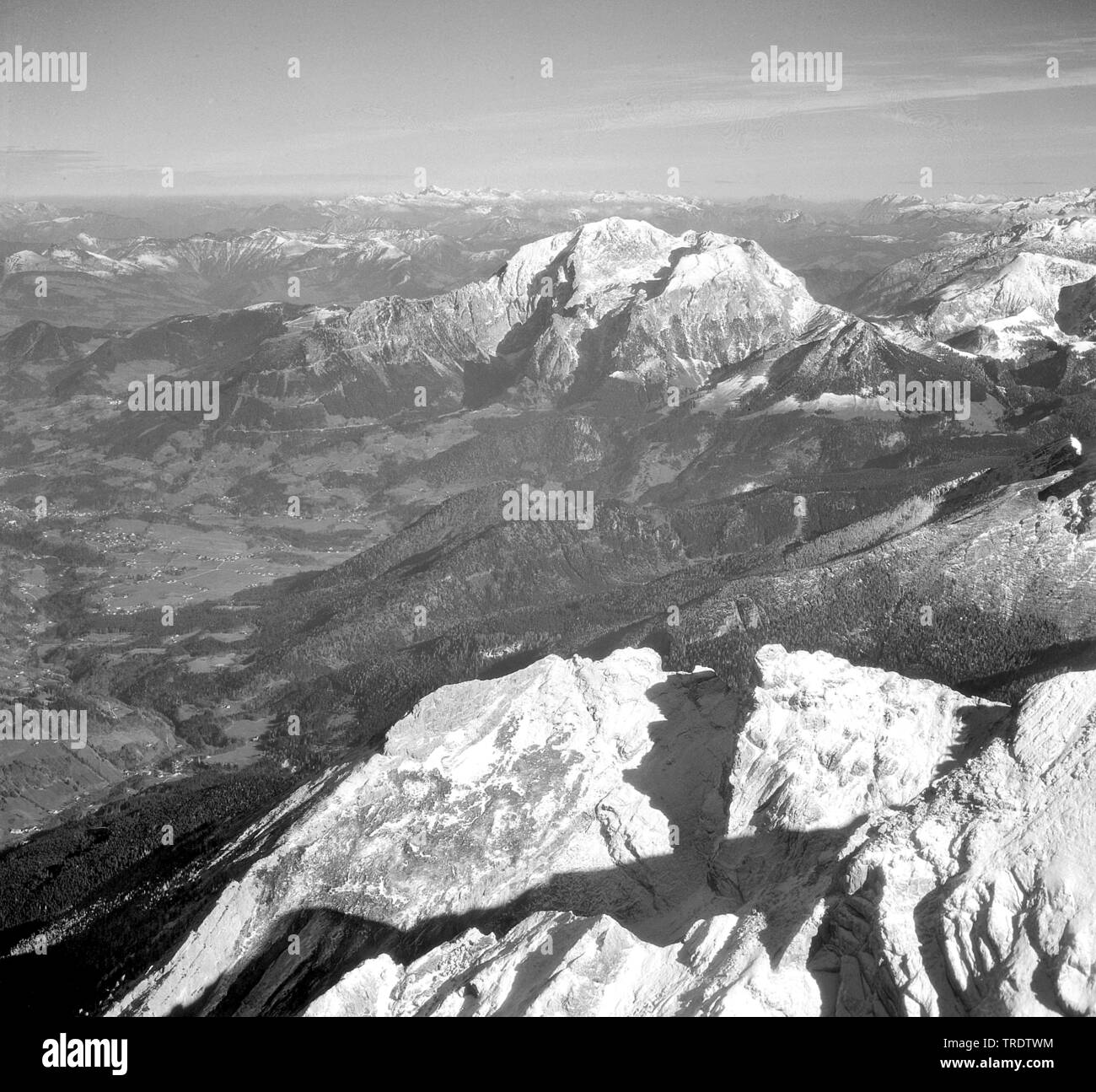 Obersalzberg, aerial photo, taking between 1958 and 1963, Germany, Bavaria, Oberbayern, Upper Bavaria Stock Photo
