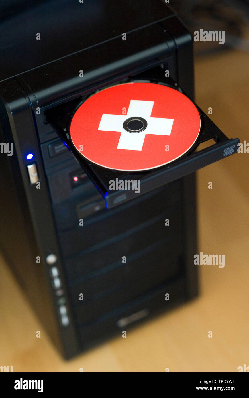 Swiss data CD symbolic for tax evasion Stock Photo
