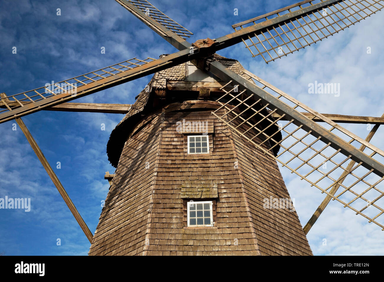 windmill in Coesfeld-Lette, Germany, North Rhine-Westphalia, Muensterland, Coesfeld Stock Photo