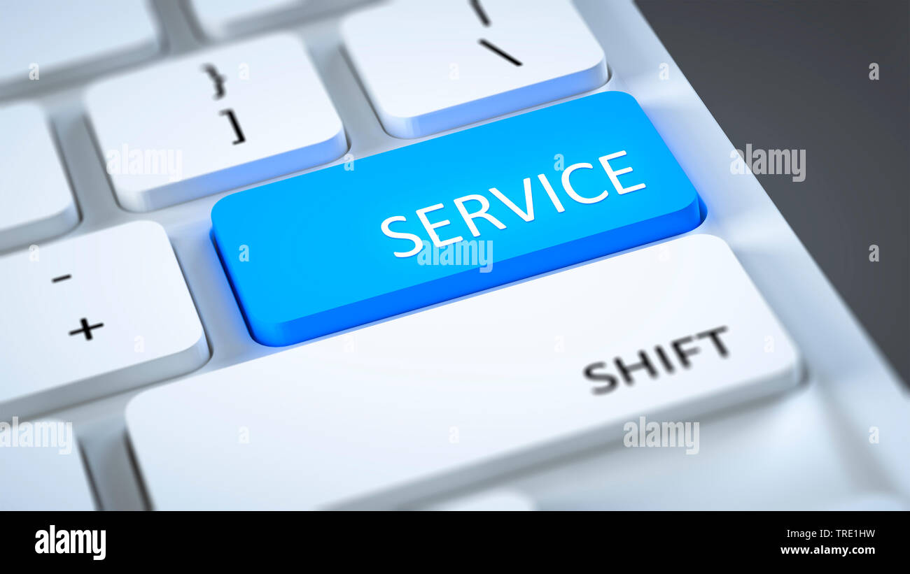 white keyborad with the button Service Stock Photo