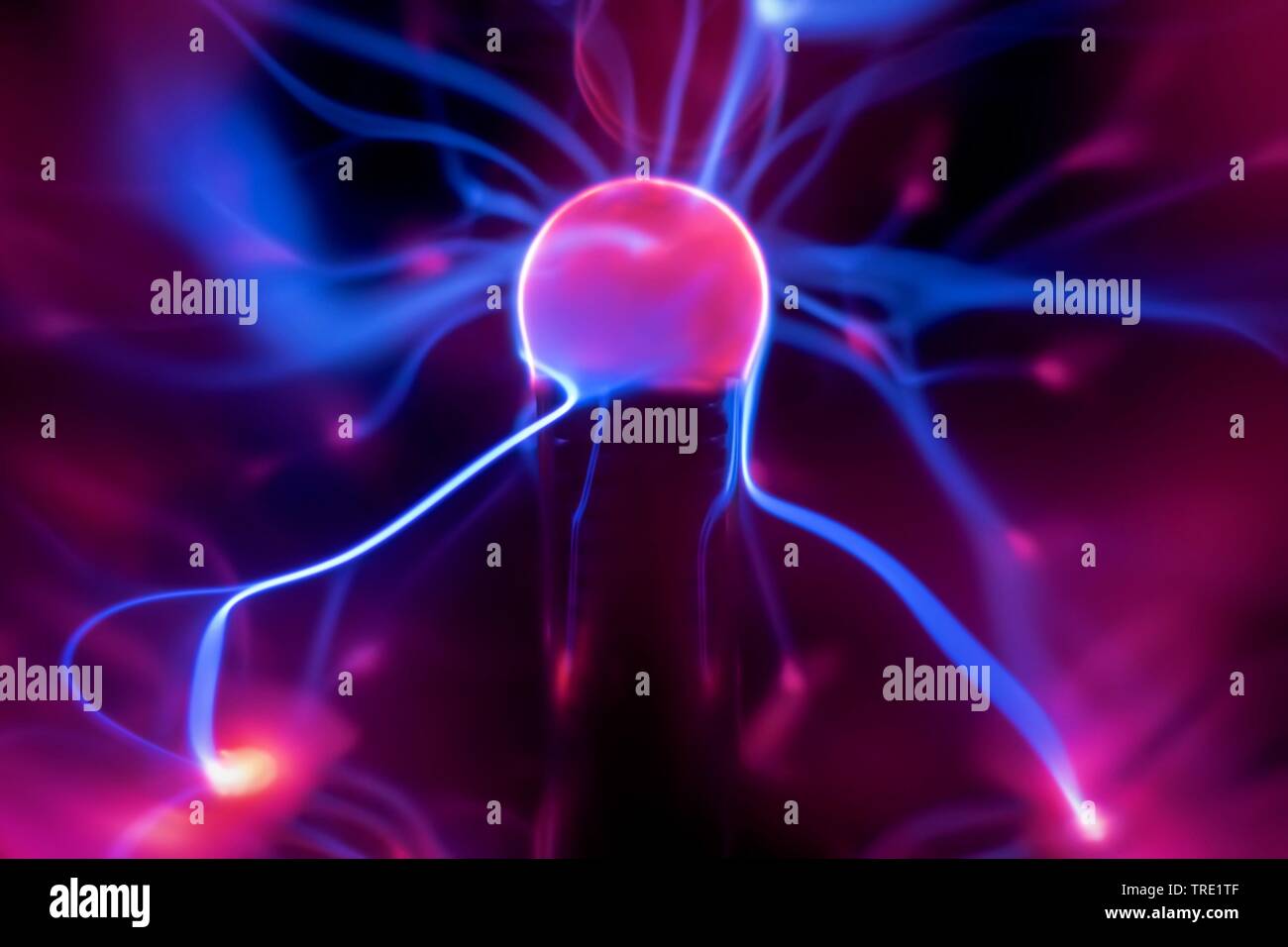 plasma lamp with moving light beams Stock Photo