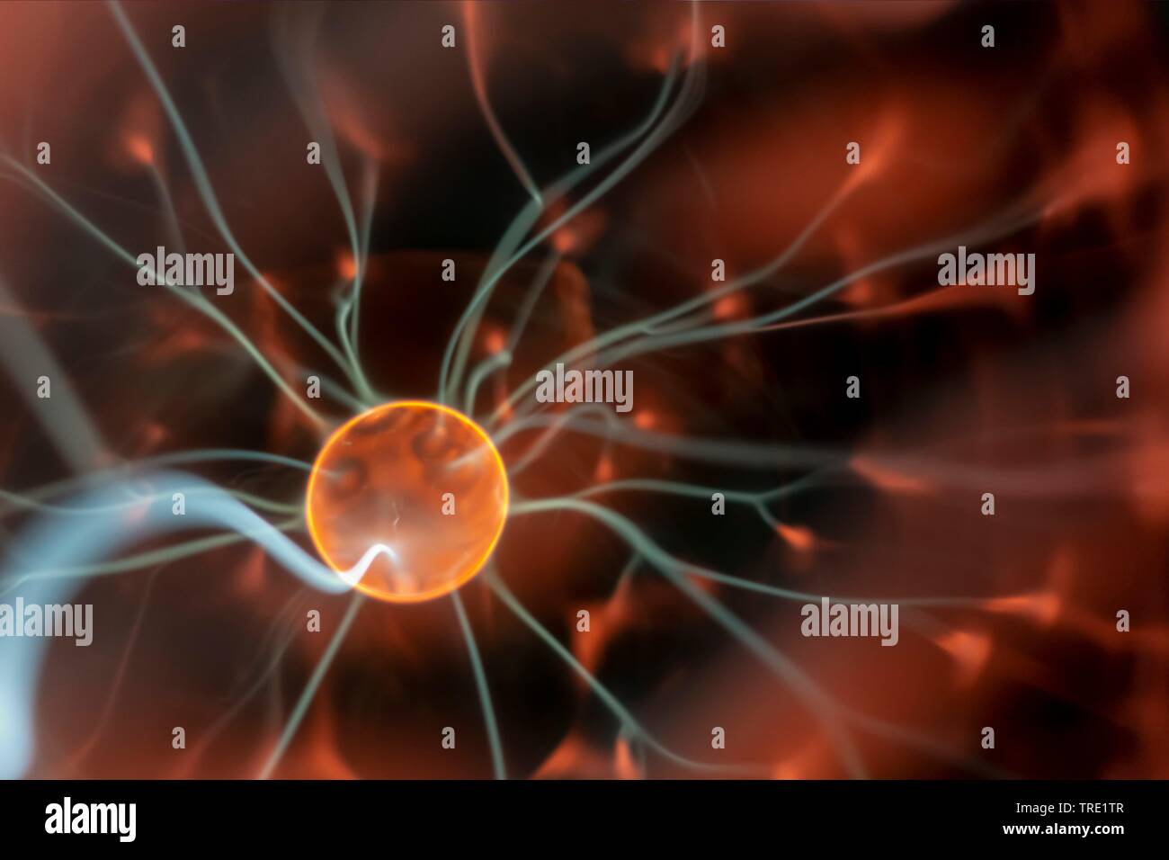 plasma lamp with moving light beams Stock Photo