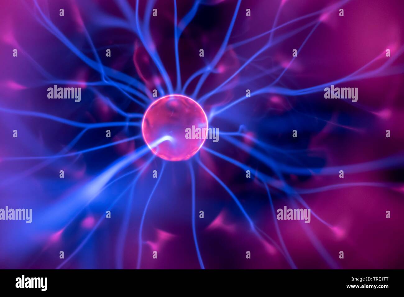 plasma lamp with moving light beams Stock Photo