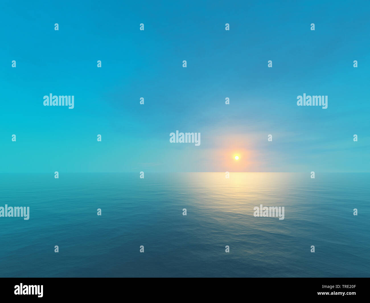 sunset over the sea, computer graphik Stock Photo - Alamy