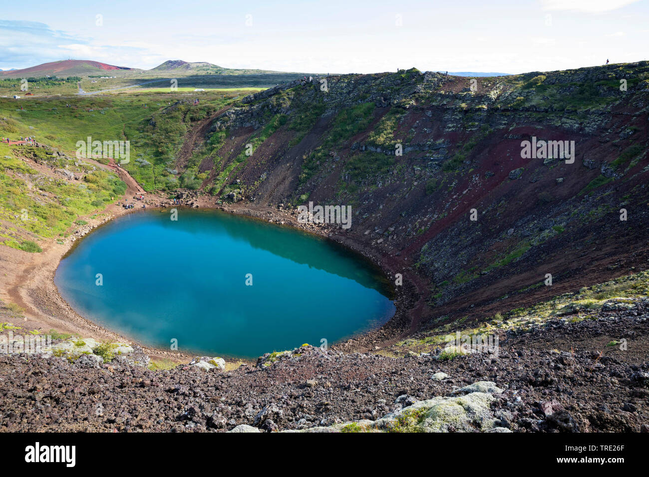 volcanic crater lake Kerid, Iceland Stock Photo