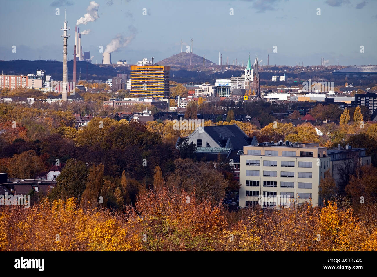 view-across-the-city-gelsenkirchen-in-autumn-germany-north-rhine