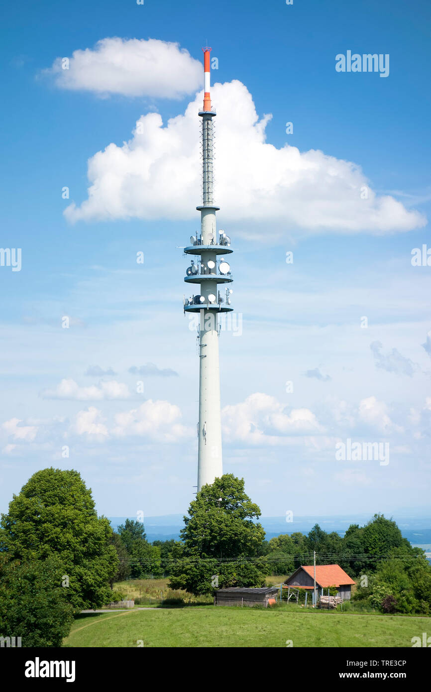 radio tower on the Hoher Peissenberg, Germany, Bavaria Stock Photo
