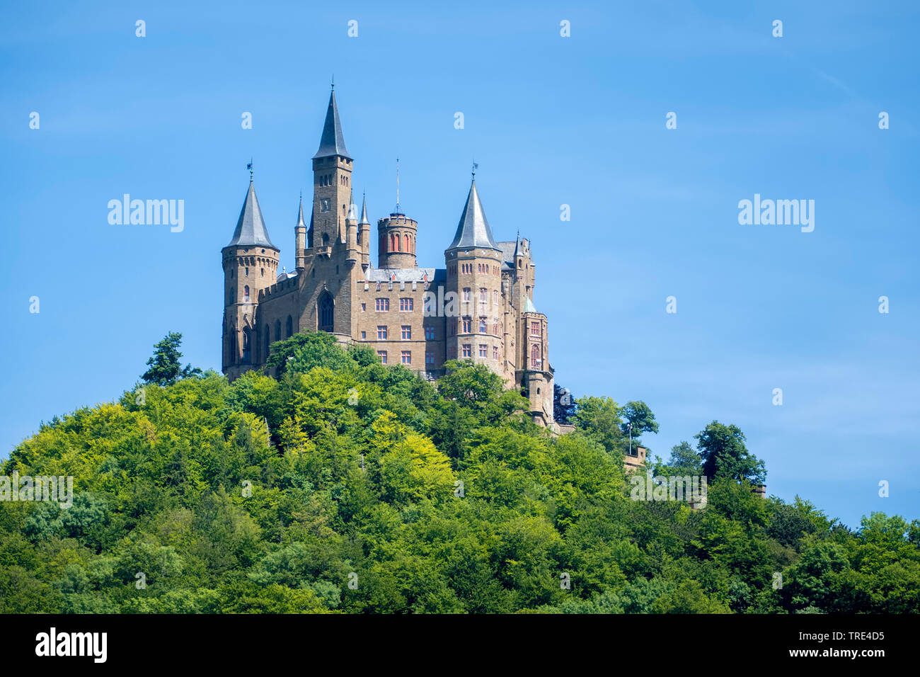 Castle Hohenzollern near by Bisingen in the state of Baden-Wuerttenberg, Germany, Germany, Baden-Wuerttemberg, Bisingen Stock Photo