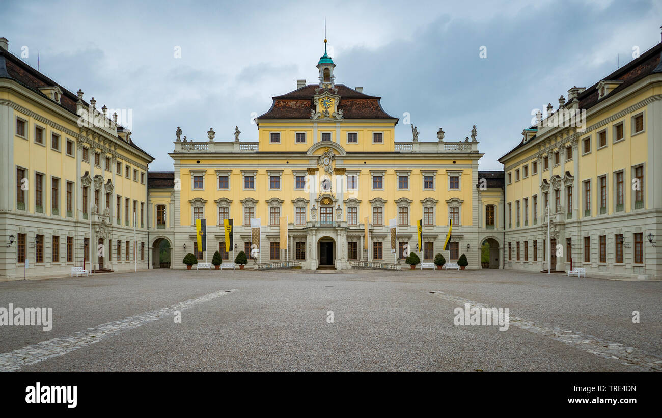 Courtyard of the Ludwigsburg Palace, Germany, Baden-Wuerttemberg, Ludwigsburg Stock Photo
