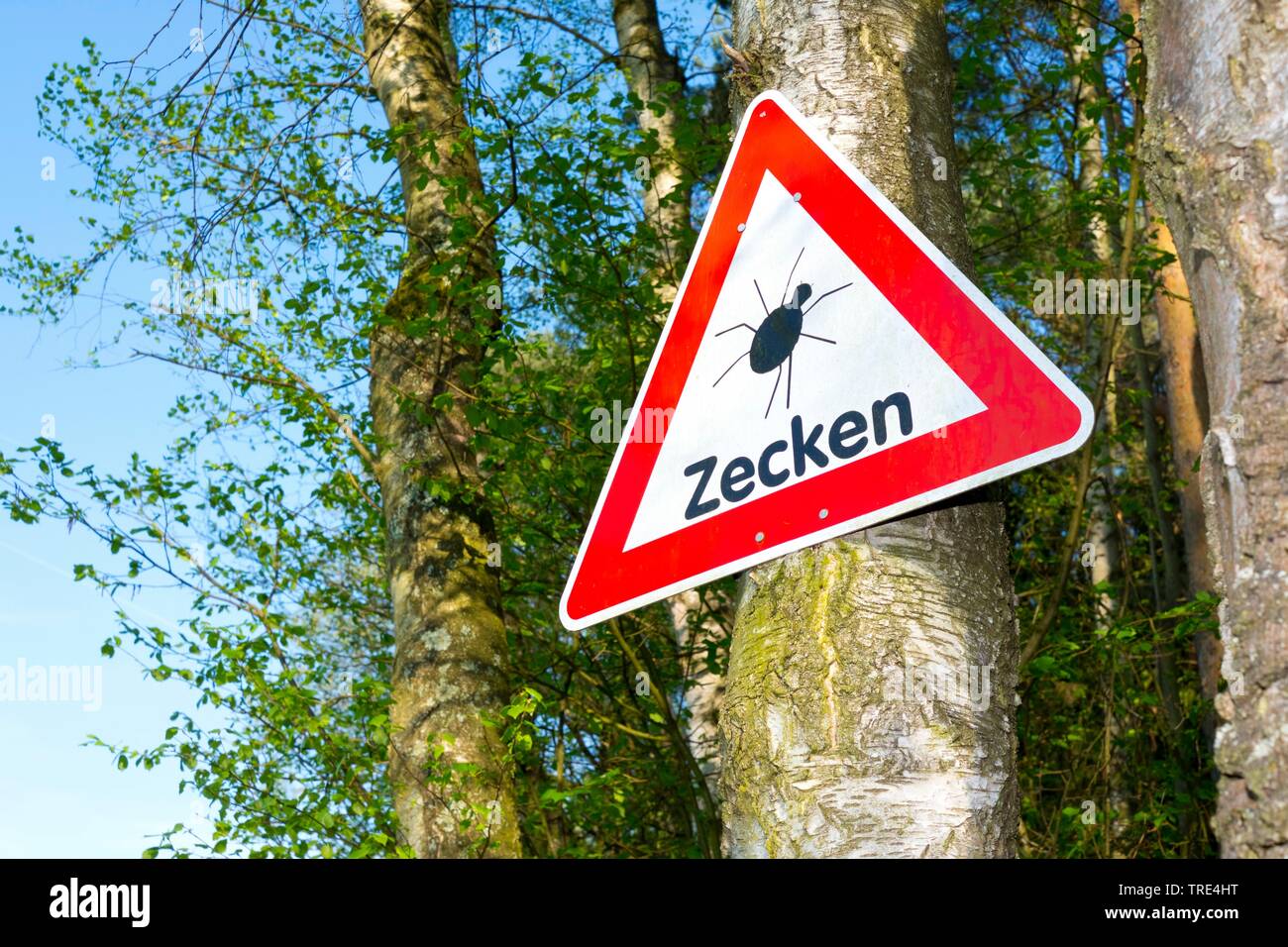 Warning sign caution ticks hi-res stock photography and images - Alamy