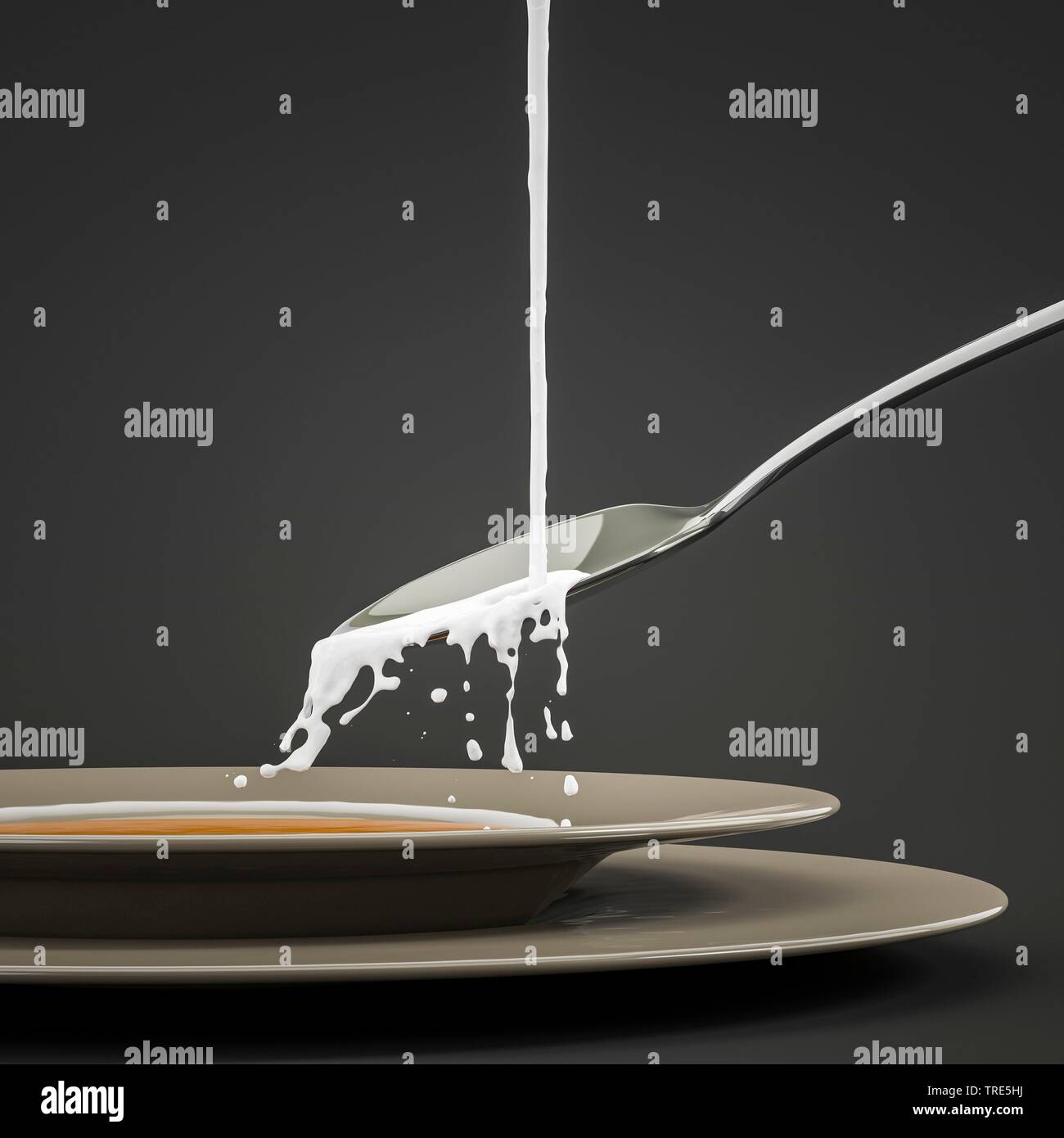 Splashing Spoon 3d illustrationen hi-res stock photography and images - Alamy