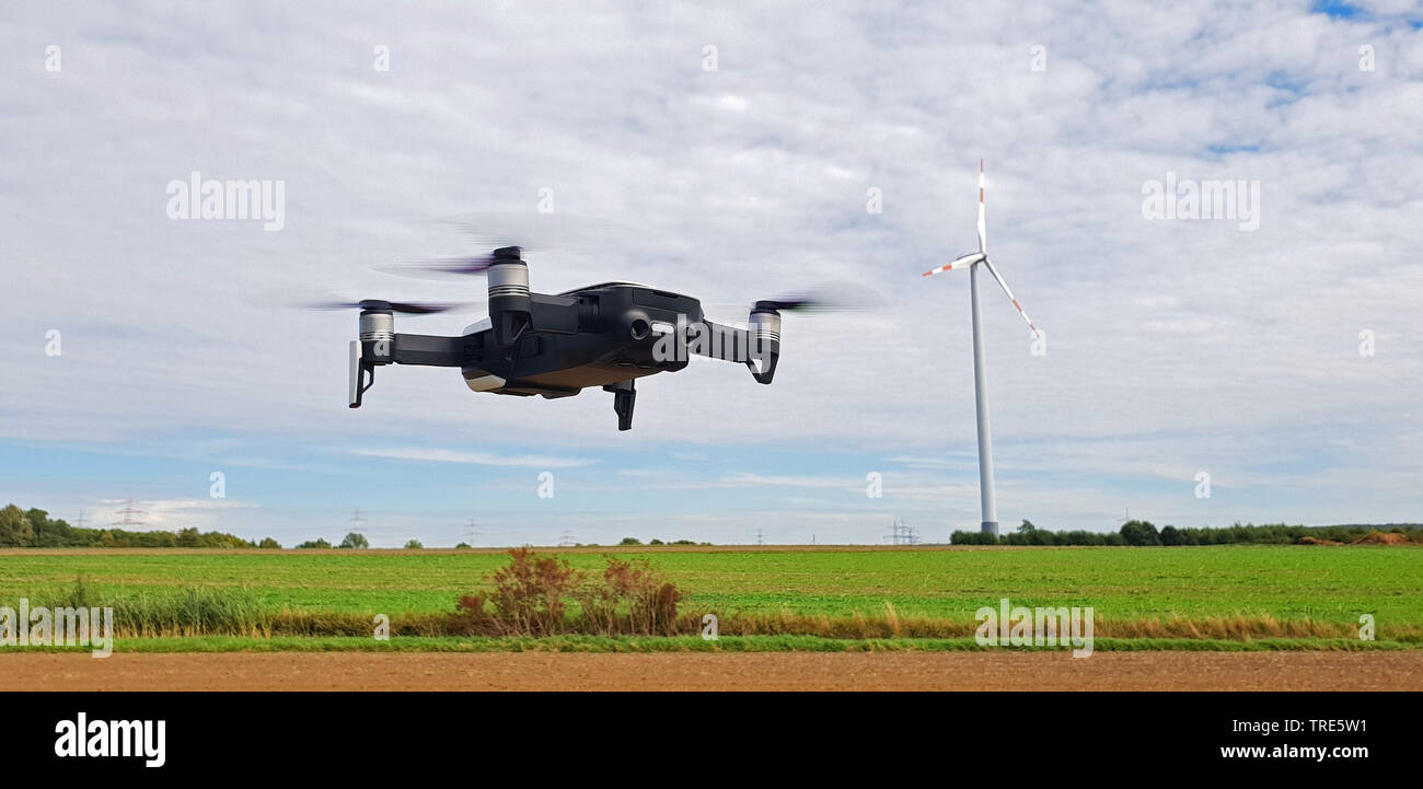 flying drone, Germany Stock Photo